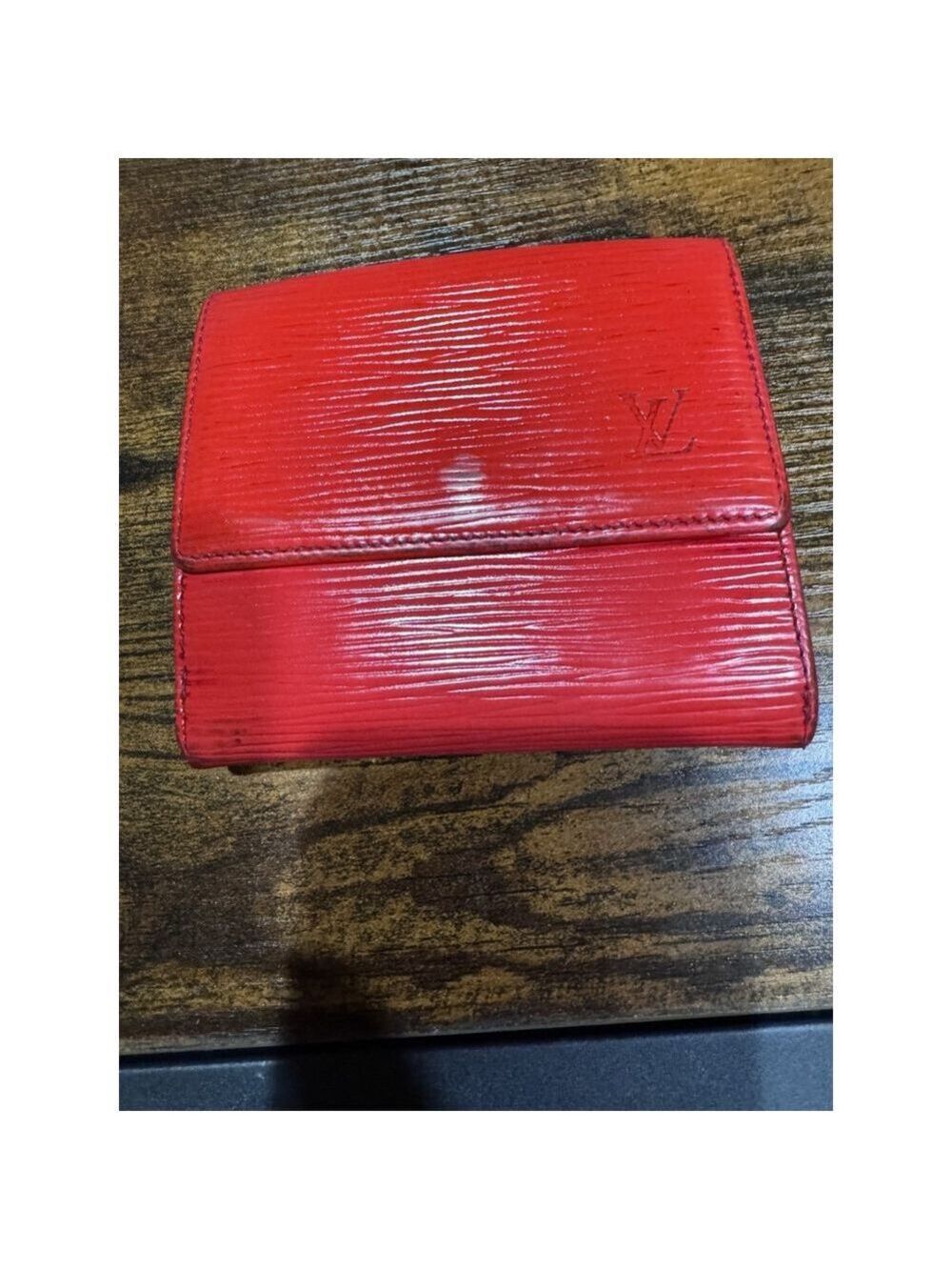 Louis Vuitton Vintage Elise Trifold Red Epi Leather Wallet